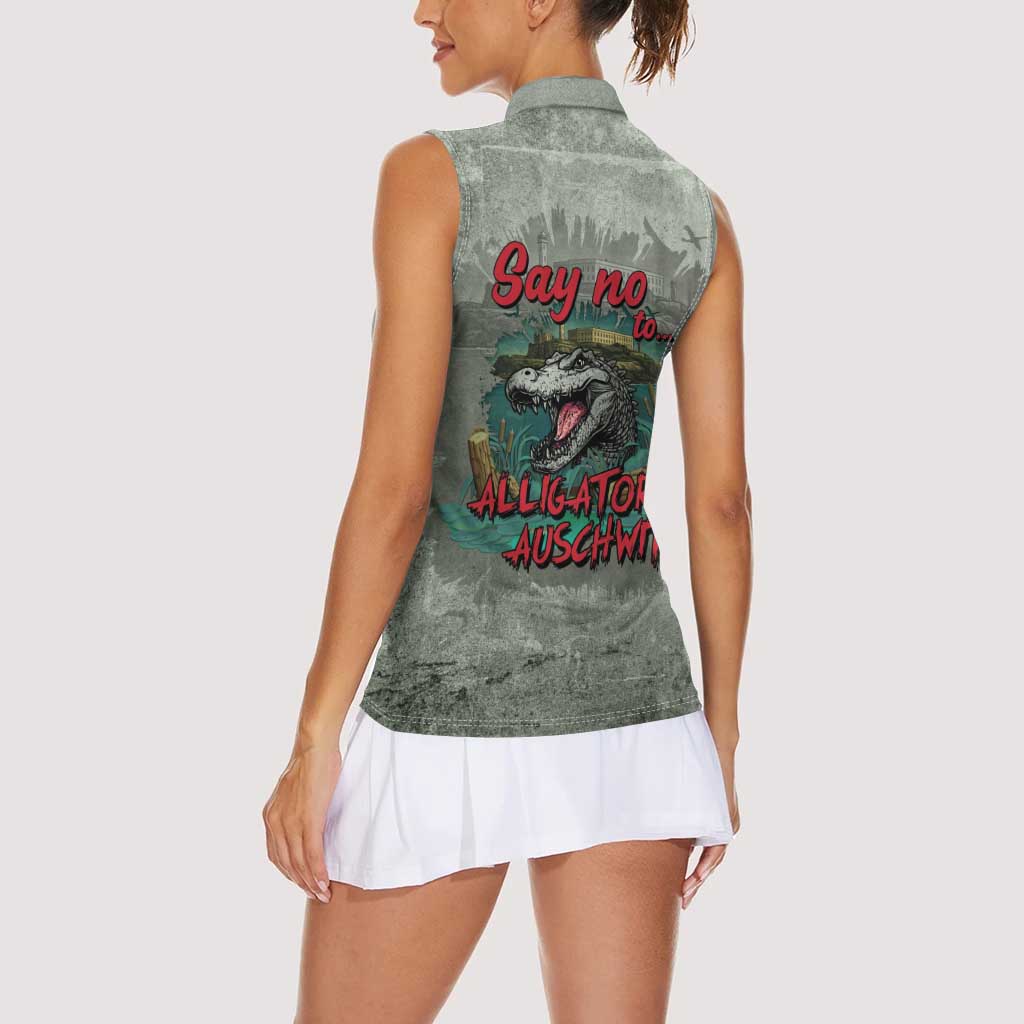 Say No To Alligator Auschwitz Women Sleeveless Polo Shirt - Wonder Print Shop