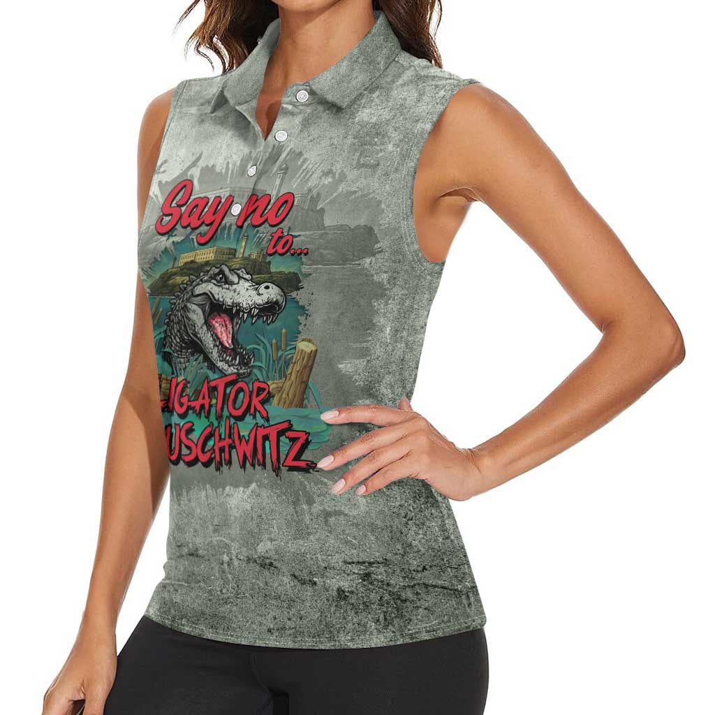Say No To Alligator Auschwitz Women Sleeveless Polo Shirt - Wonder Print Shop