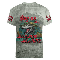 Say No To Alligator Auschwitz Women V-Neck T-Shirt - Wonder Print Shop