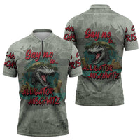Say No To Alligator Auschwitz Zipper Polo Shirt - Wonder Print Shop