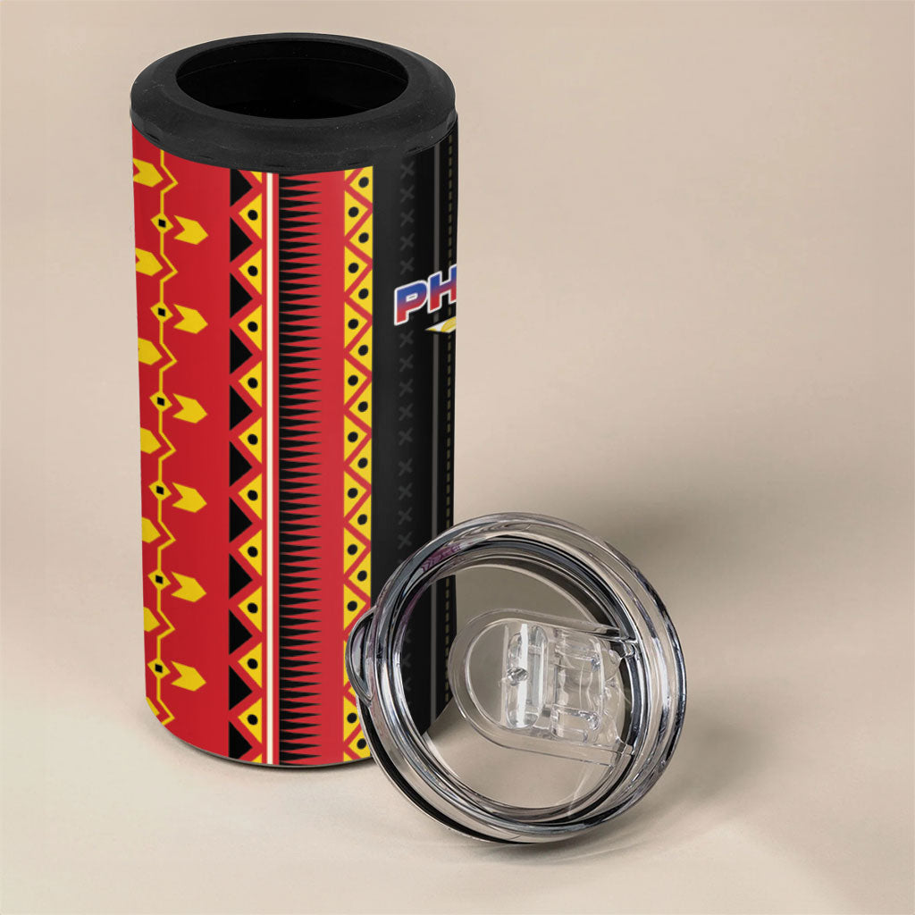 Philippines Filipinos 4 in 1 Can Cooler Tumbler Igorot Tribal Inspiration Pattern Style
