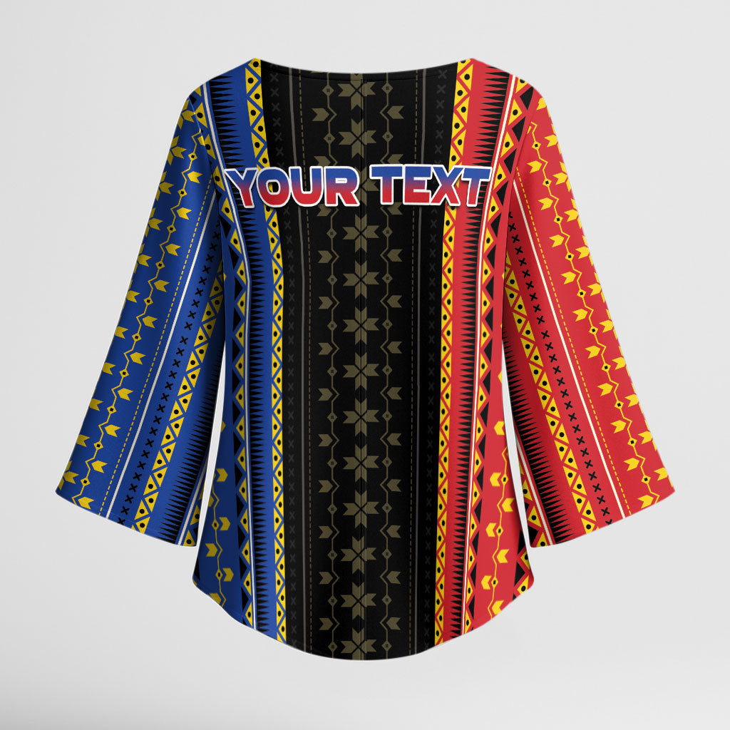 Personalised Philippines Filipinos Kimono Sleeve Blouse Igorot Tribal Inspiration Pattern Style