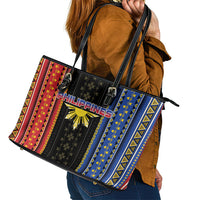 Philippines Filipinos Leather Tote Bag Igorot Tribal Inspiration Pattern Style