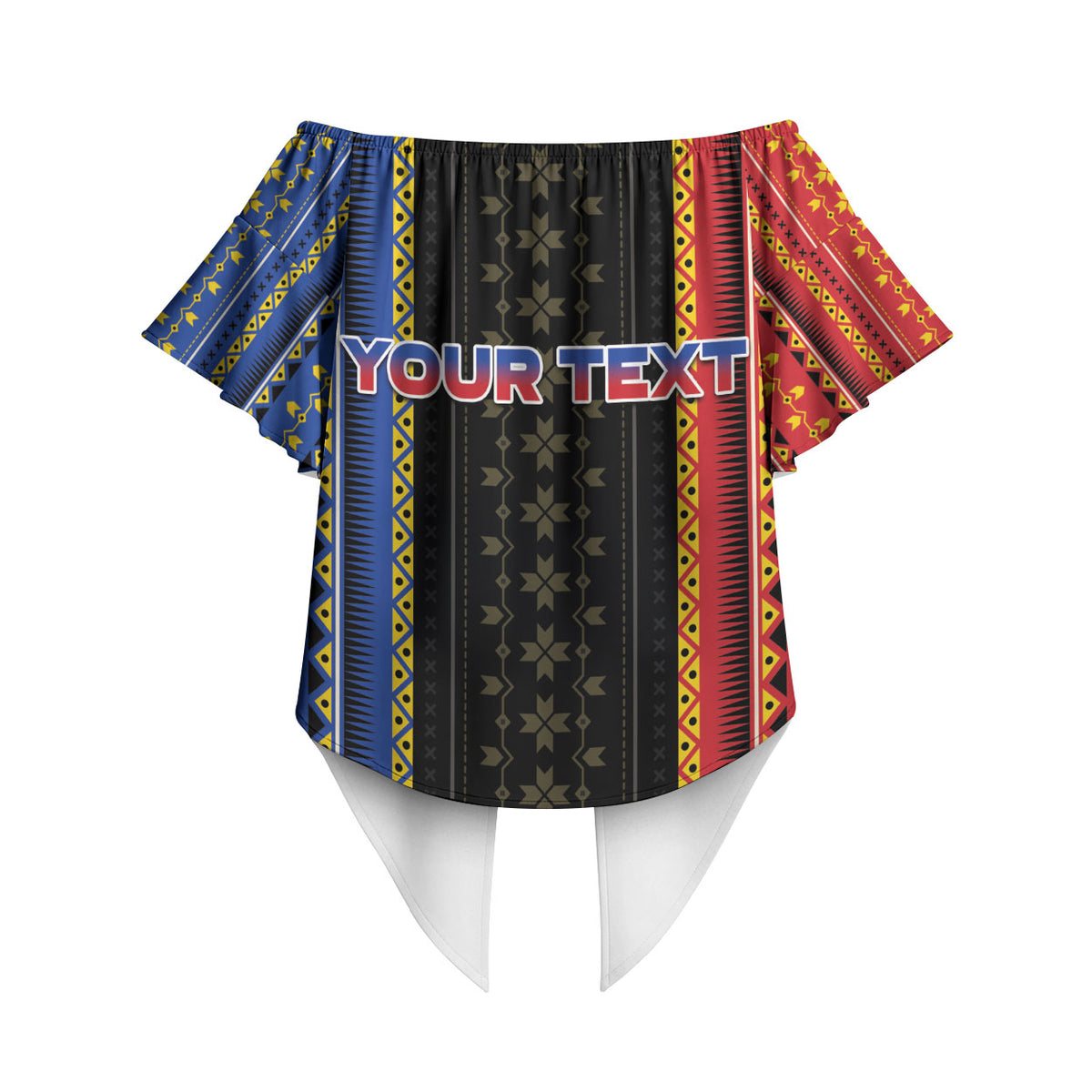 Personalised Philippines Filipinos Off Shoulder Wrap Waist Top Igorot Tribal Inspiration Pattern Style