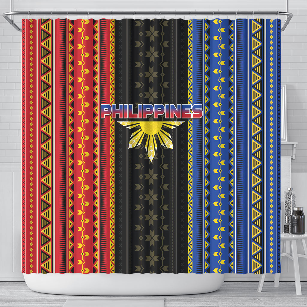 Philippines Filipinos Shower Curtain Igorot Tribal Inspiration Pattern Style