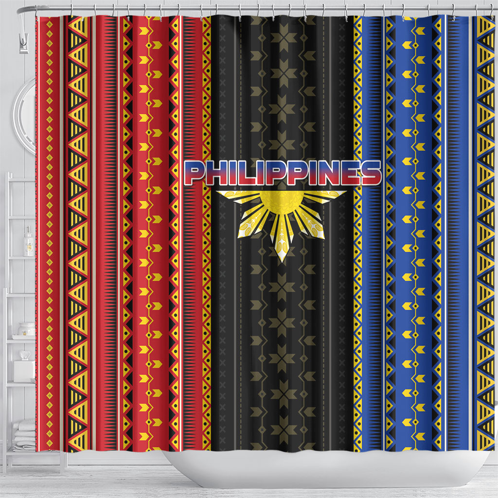Philippines Filipinos Shower Curtain Igorot Tribal Inspiration Pattern Style