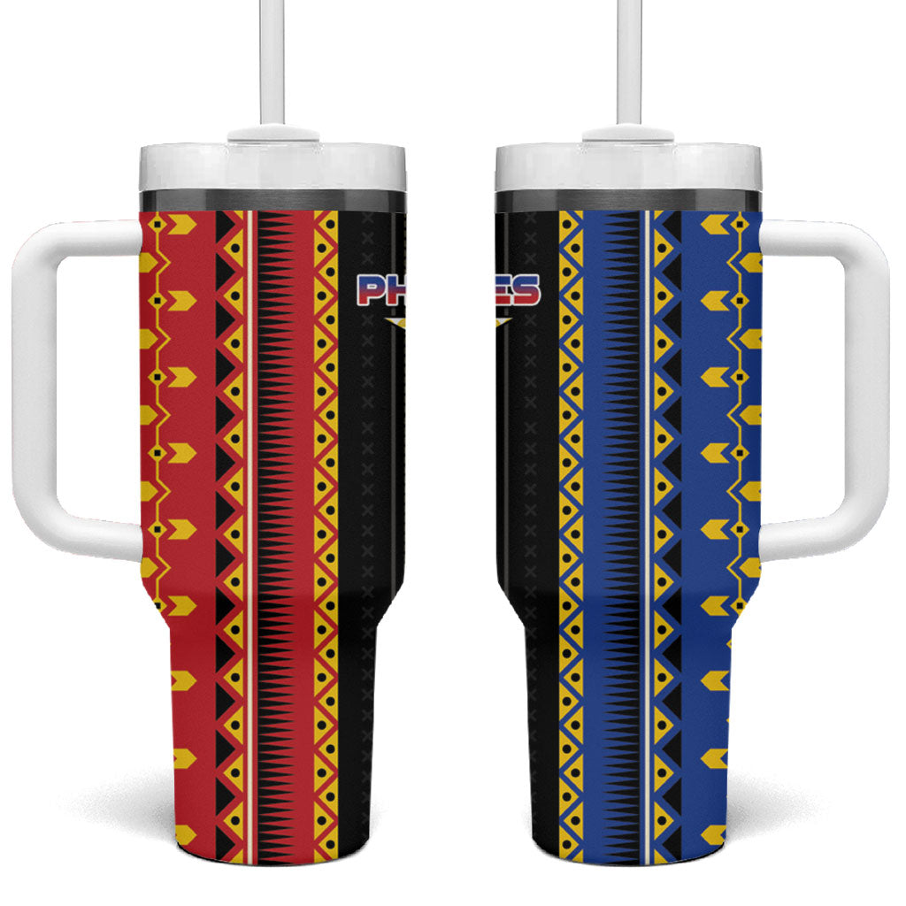 Philippines Filipinos Tumbler With Handle Igorot Tribal Inspiration Pattern Style