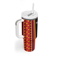 Philippines Filipinos Tumbler With Handle Igorot Tribal Inspiration Pattern Style