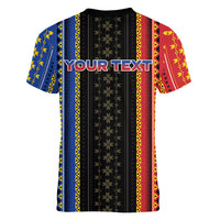 Personalised Philippines Filipinos Women V-Neck T-Shirt Igorot Tribal Inspiration Pattern Style