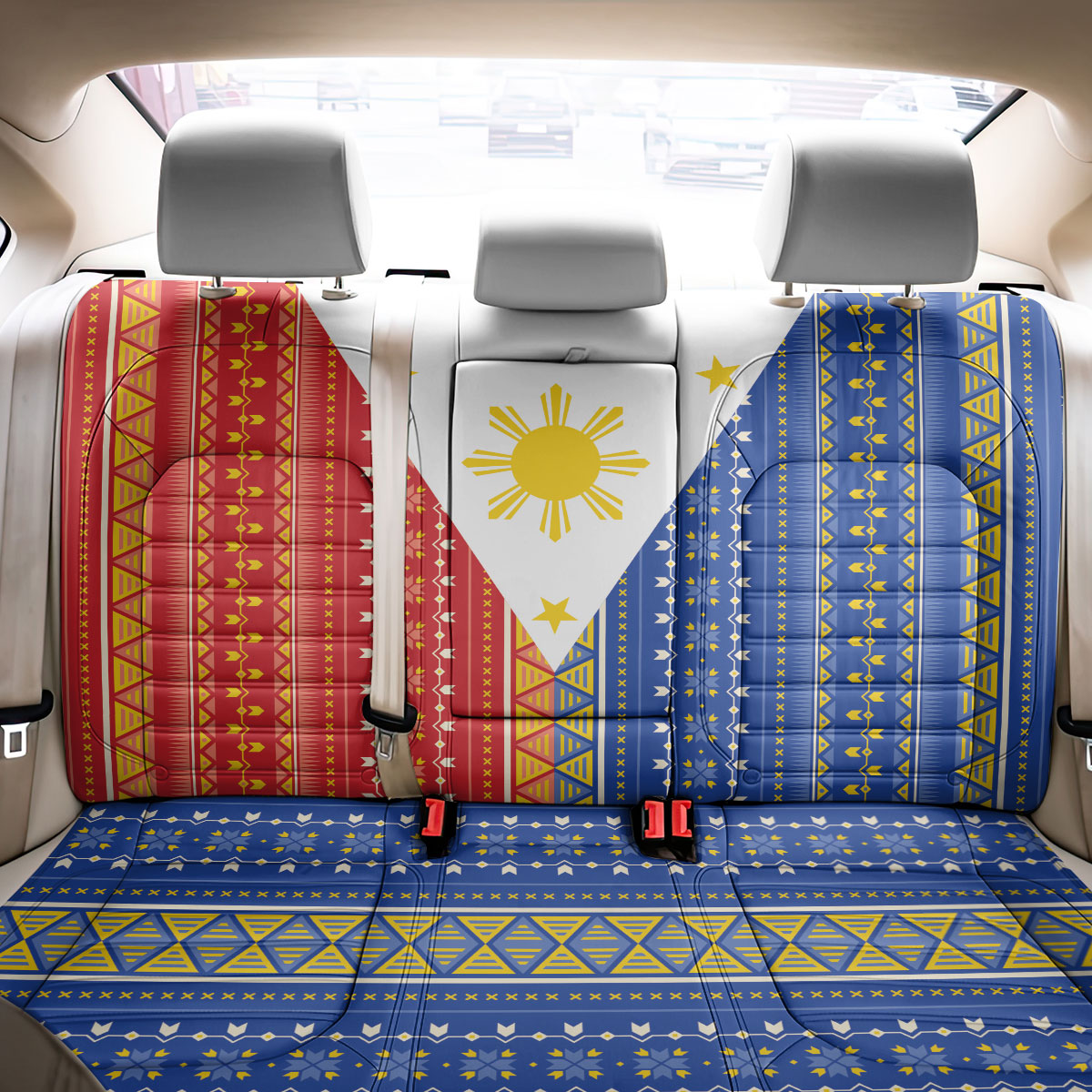 Philippines Sun Back Car Seat Cover Igorot Tribal Inspiration