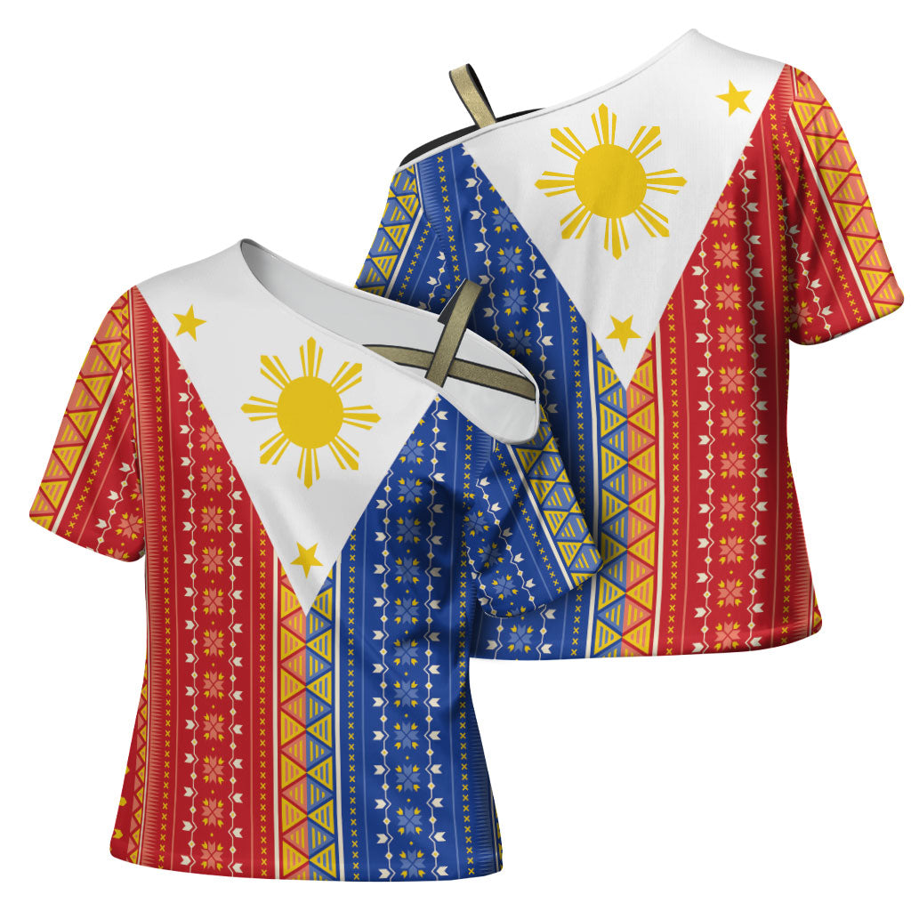 Philippines Sun Cross Shoulder Shirt Igorot Tribal Inspiration
