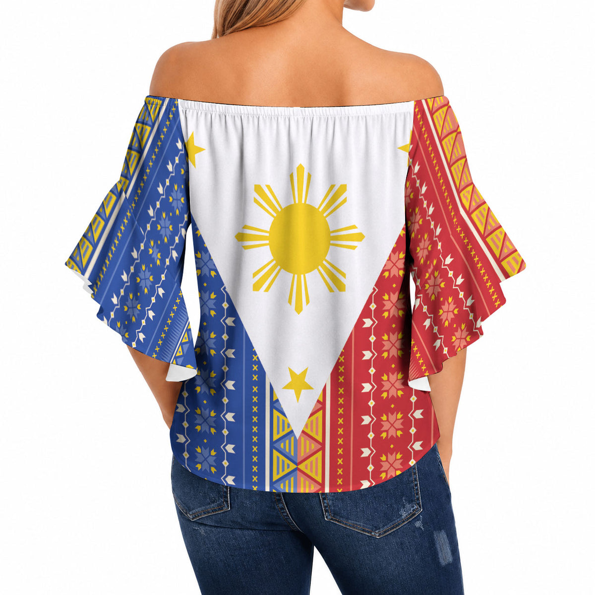 Philippines Sun Off Shoulder Wrap Waist Top Igorot Tribal Inspiration