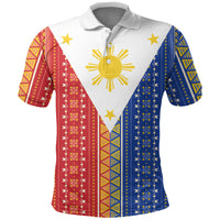 Philippines Sun Polo Shirt Igorot Tribal Inspiration