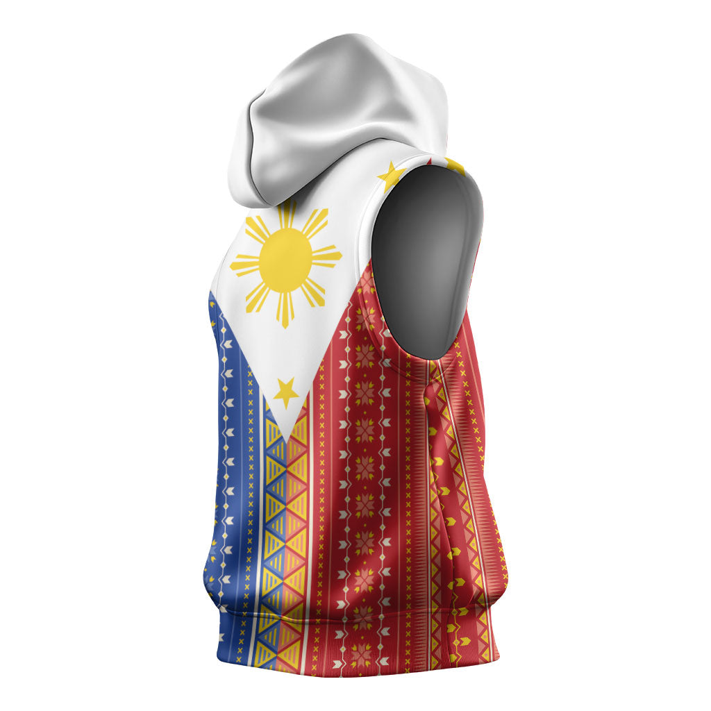 Philippines Sun Sleeveless Hoodie Igorot Tribal Inspiration