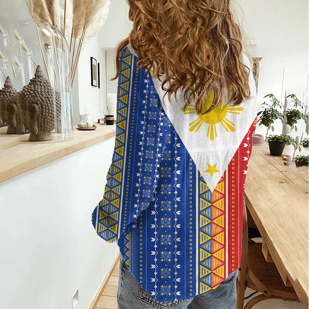 Philippines Sun Women Casual Shirt Igorot Tribal Inspiration