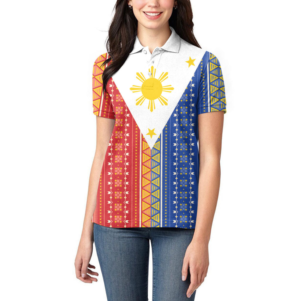 Philippines Sun Women Polo Shirt Igorot Tribal Inspiration