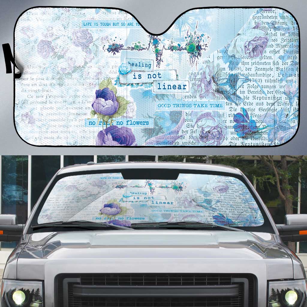 Mental Health Auto Sun Shade Healing Is Not Linear - Wonder Print Shop