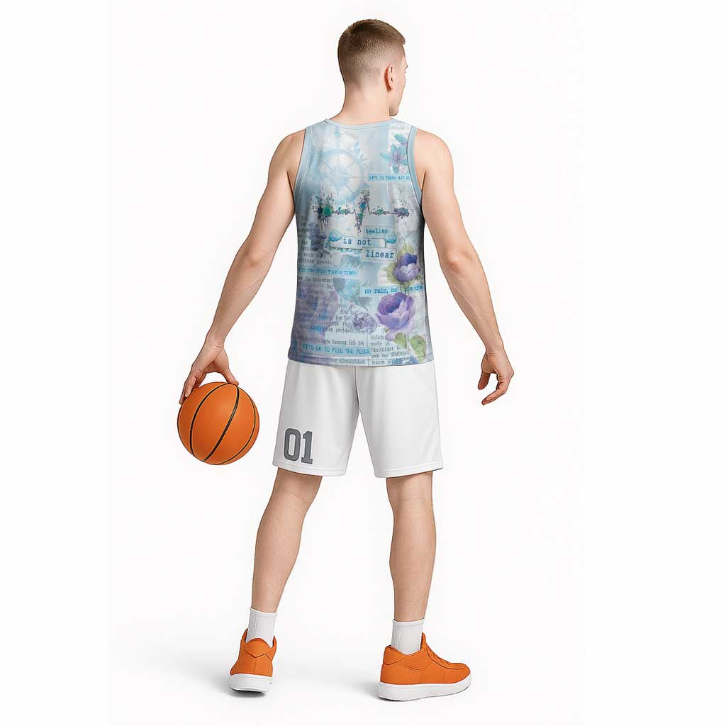 Mental Health Basketball Jersey Healing Is Not Linear - Wonder Print Shop