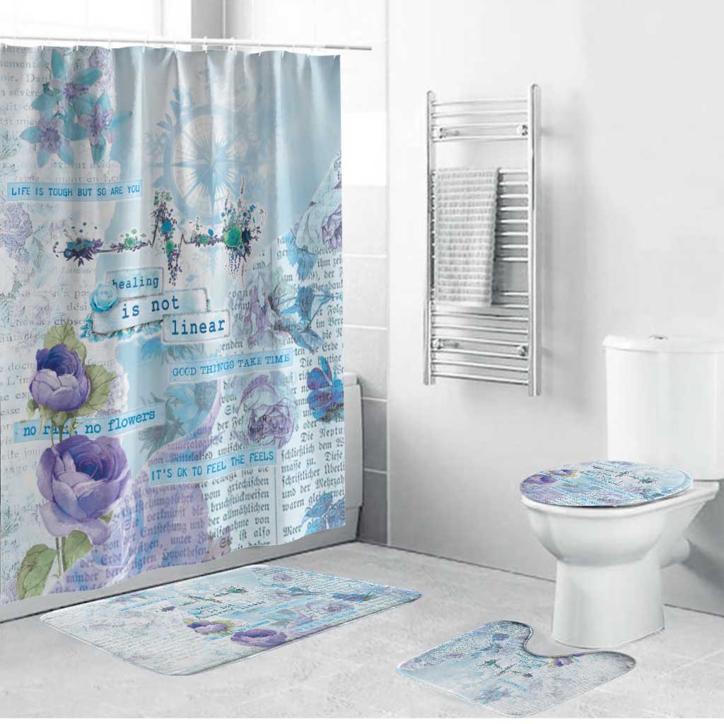 Mental Health Bathroom Set Healing Is Not Linear - Wonder Print Shop