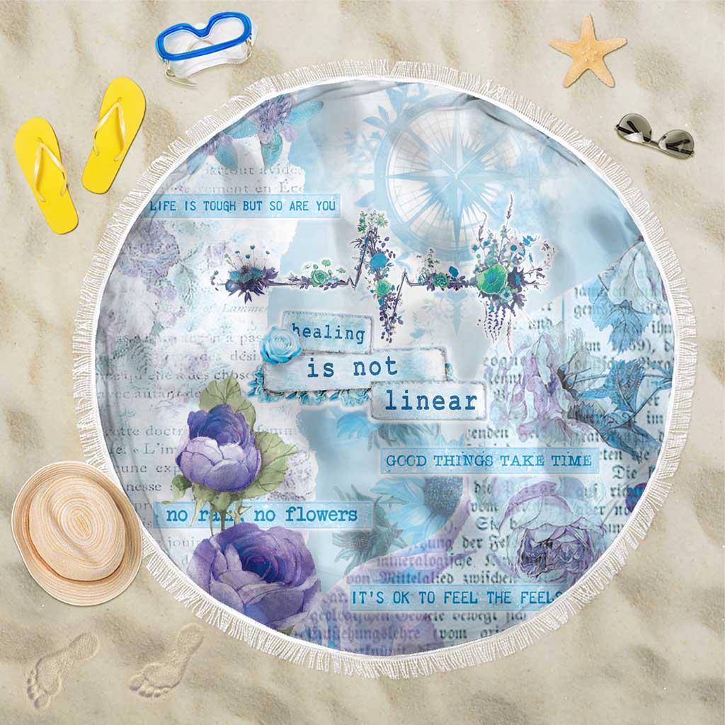 Mental Health Beach Blanket Healing Is Not Linear - Wonder Print Shop