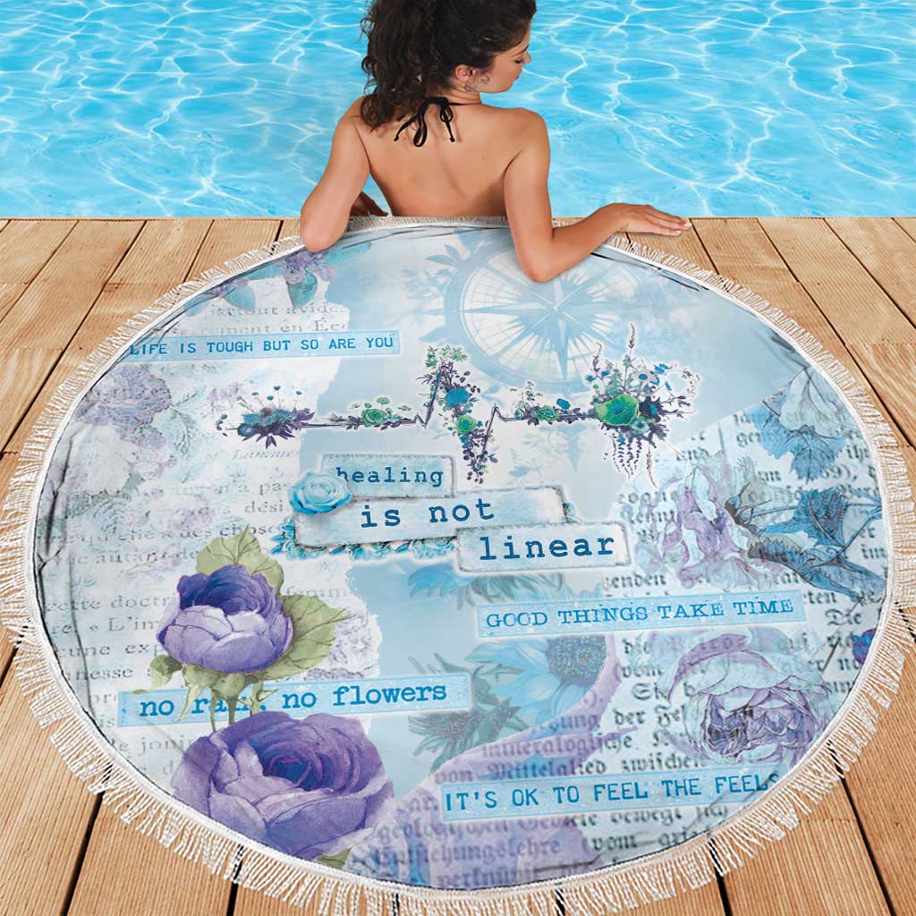 Mental Health Beach Blanket Healing Is Not Linear - Wonder Print Shop