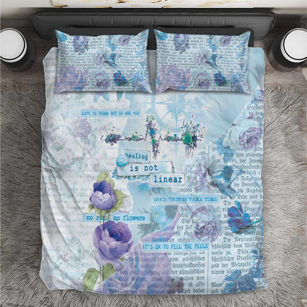 Mental Health Bedding Set Healing Is Not Linear - Wonder Print Shop