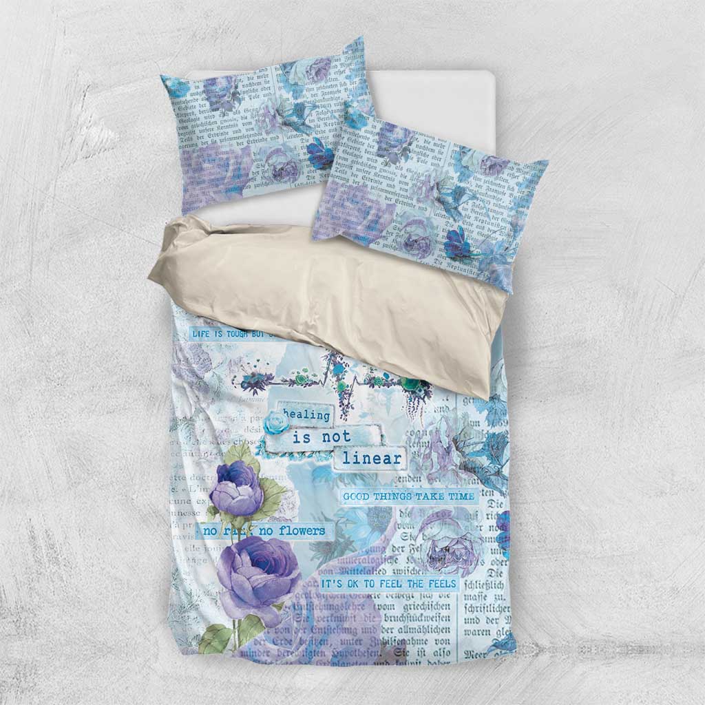 Mental Health Bedding Set Healing Is Not Linear - Wonder Print Shop