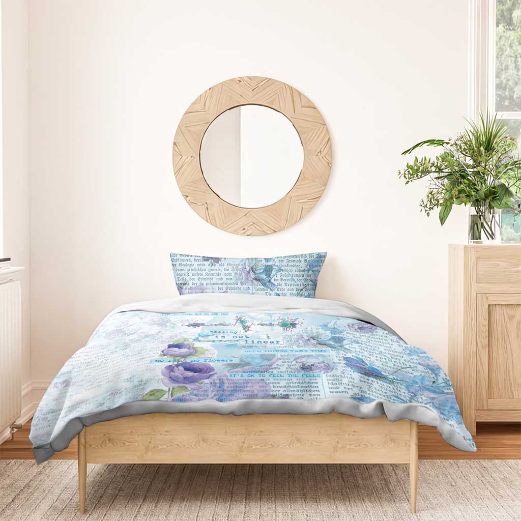 Mental Health Bedding Set Healing Is Not Linear - Wonder Print Shop