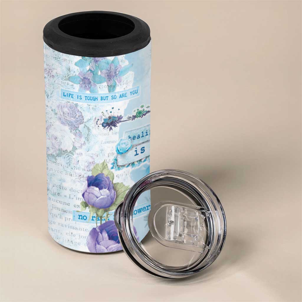 Mental Health 4 in 1 Can Cooler Tumbler Healing Is Not Linear - Wonder Print Shop