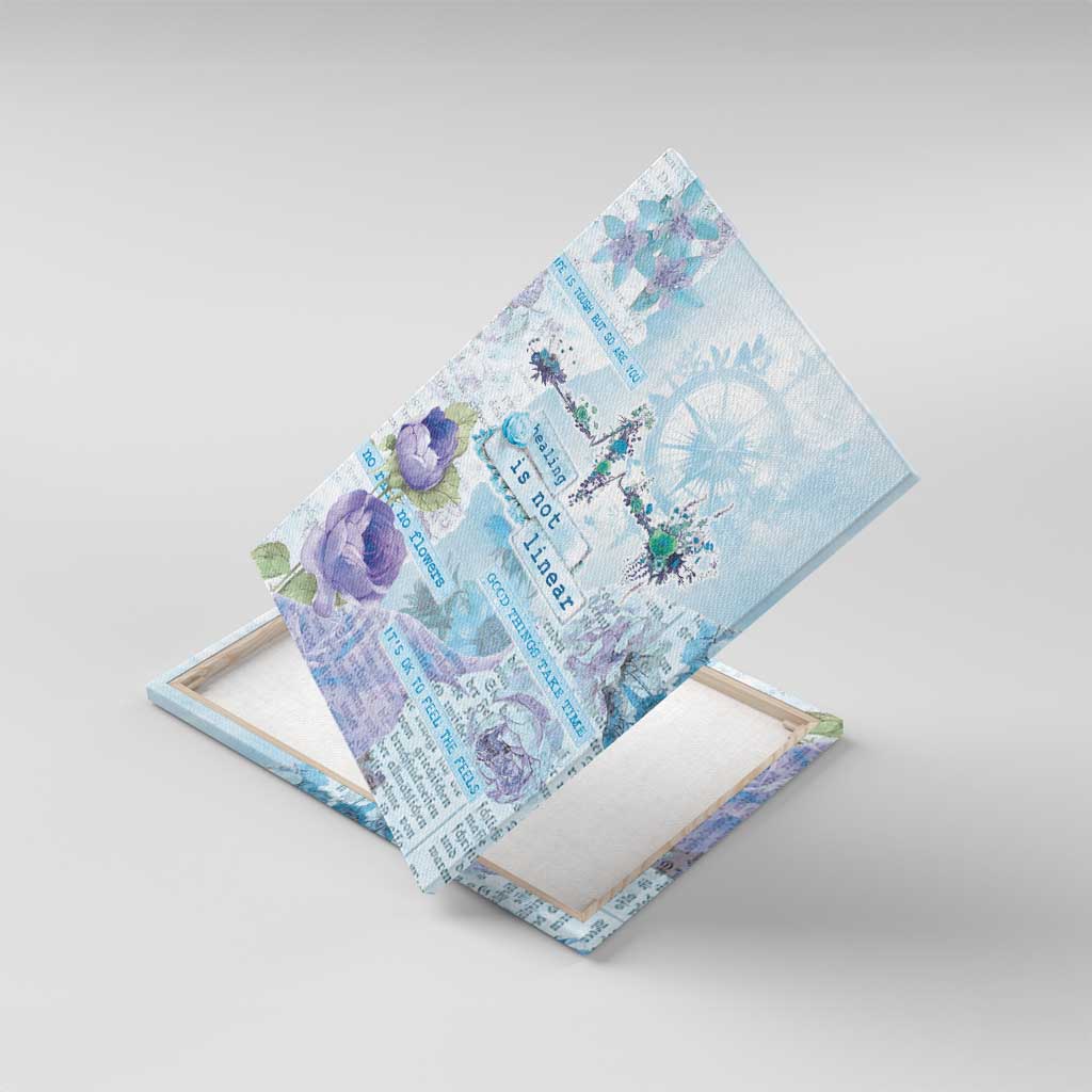 Mental Health Canvas Wall Art Healing Is Not Linear - Wonder Print Shop