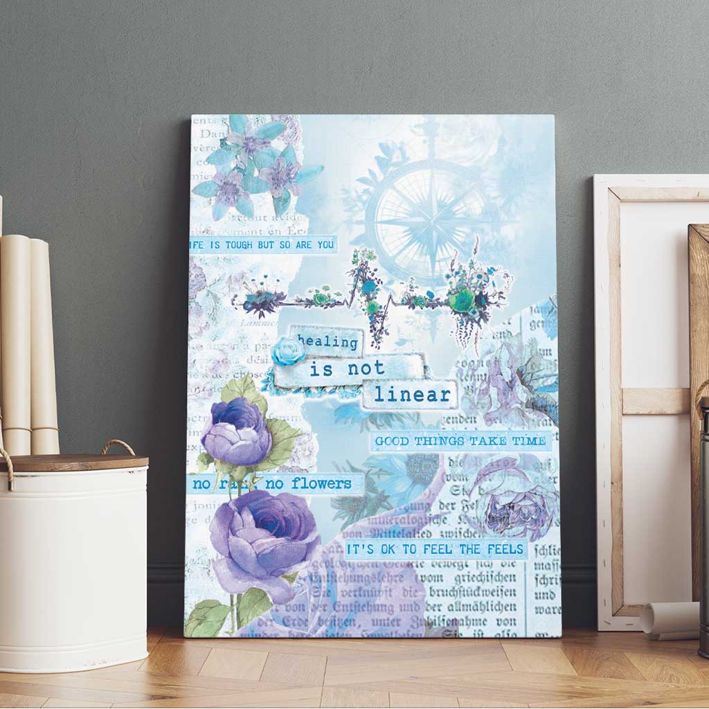 Mental Health Canvas Wall Art Healing Is Not Linear - Wonder Print Shop