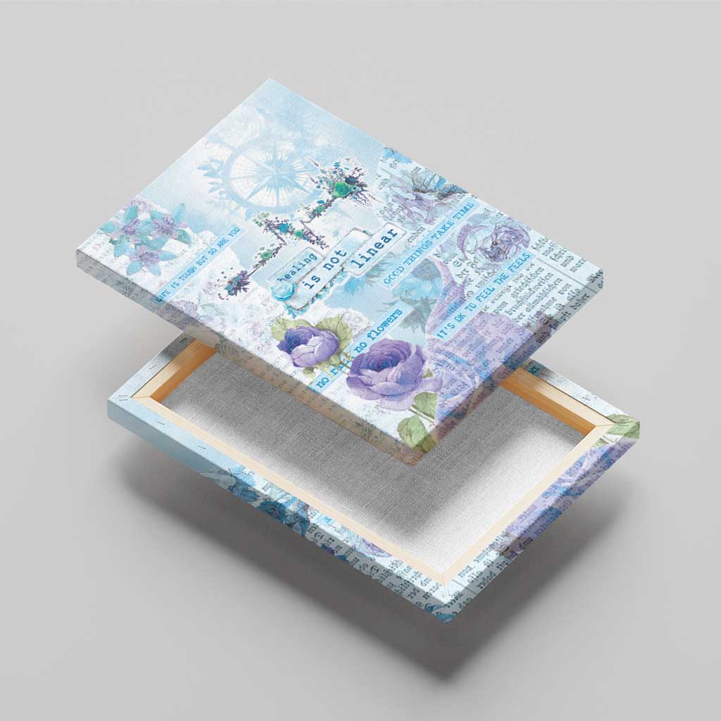 Mental Health Canvas Wall Art Healing Is Not Linear - Wonder Print Shop