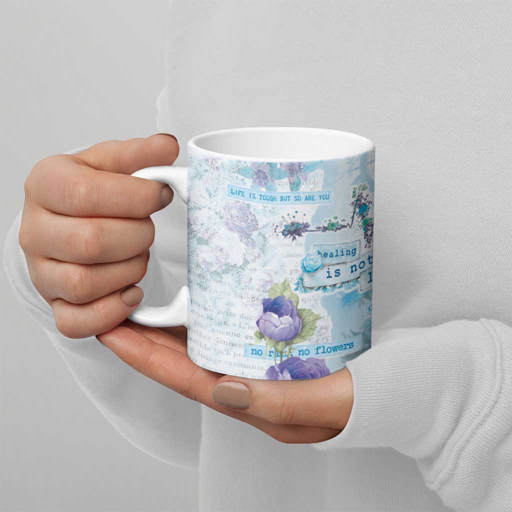 Mental Health Ceramic Mug Healing Is Not Linear - Wonder Print Shop