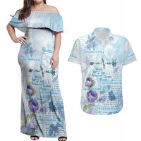 Mental Health Couples Matching Off Shoulder Maxi Dress and Hawaiian Shirt Healing Is Not Linear - Wonder Print Shop