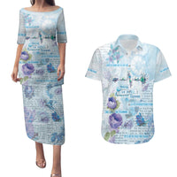 Mental Health Couples Matching Puletasi and Hawaiian Shirt Healing Is Not Linear - Wonder Print Shop