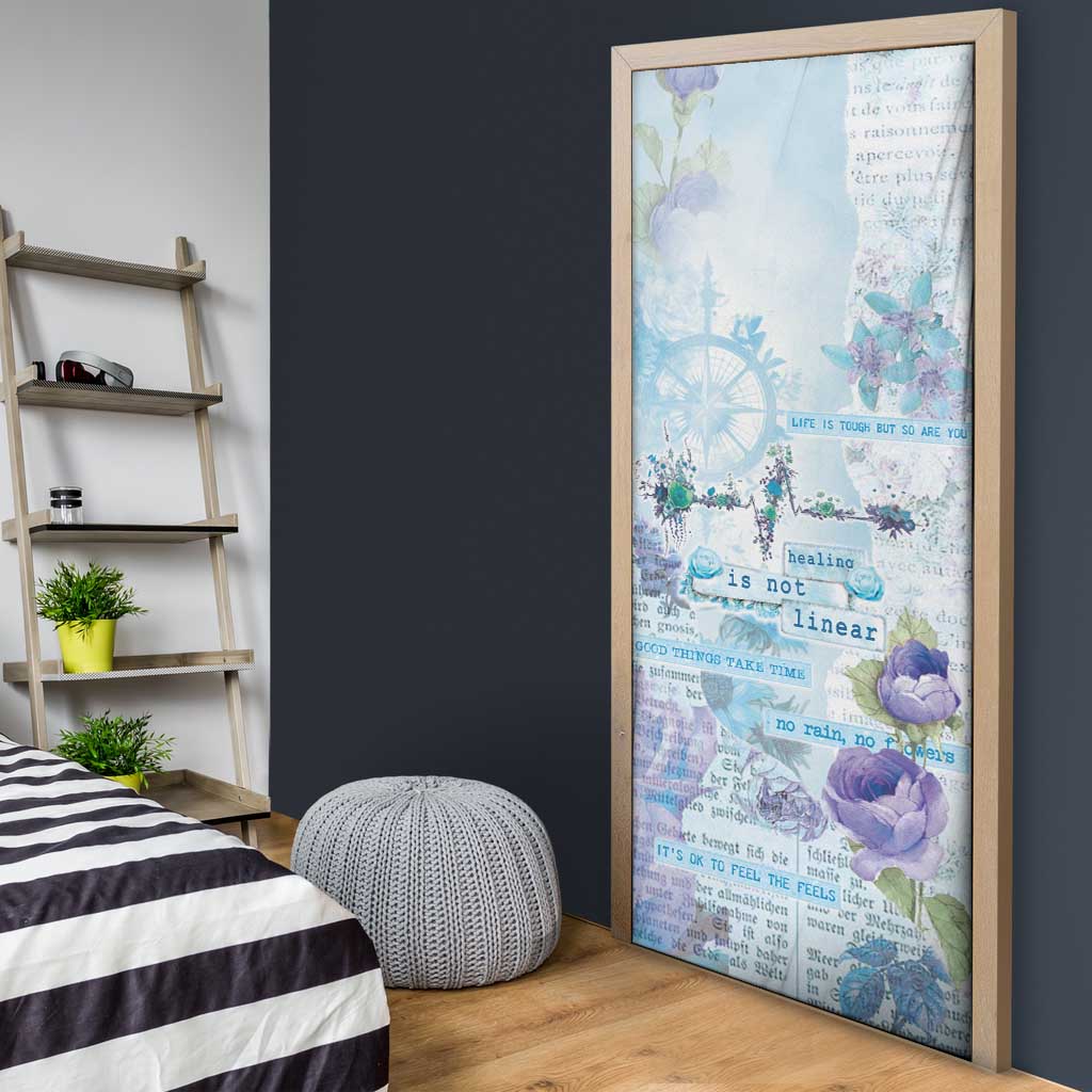 Mental Health Door Cover Healing Is Not Linear - Wonder Print Shop