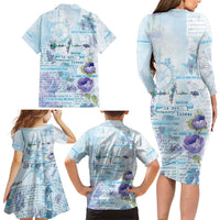 Mental Health Family Matching Long Sleeve Bodycon Dress and Hawaiian Shirt Healing Is Not Linear - Wonder Print Shop