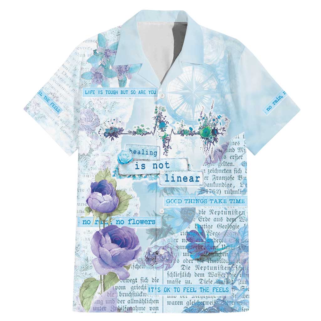 Mental Health Family Matching Mermaid Dress and Hawaiian Shirt Healing Is Not Linear - Wonder Print Shop