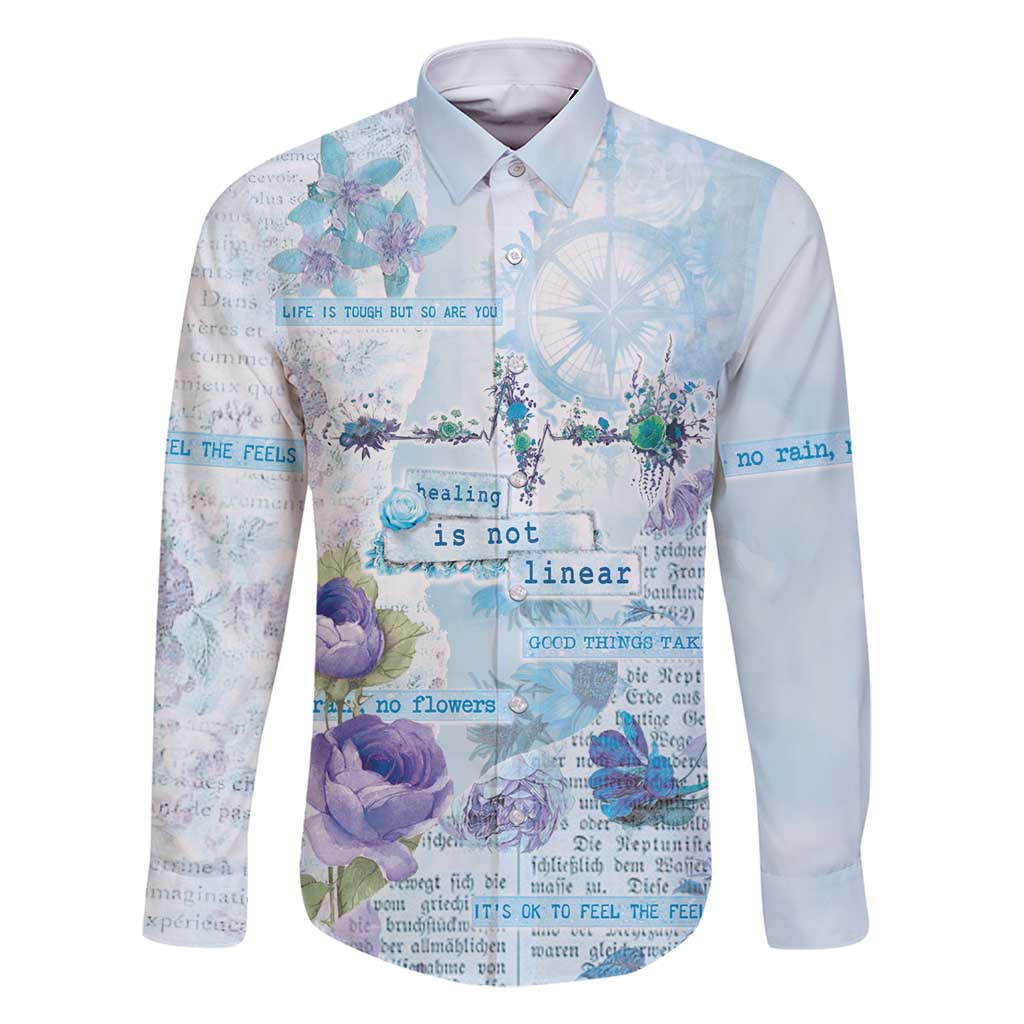 Mental Health Family Matching Mermaid Dress and Hawaiian Shirt Healing Is Not Linear - Wonder Print Shop