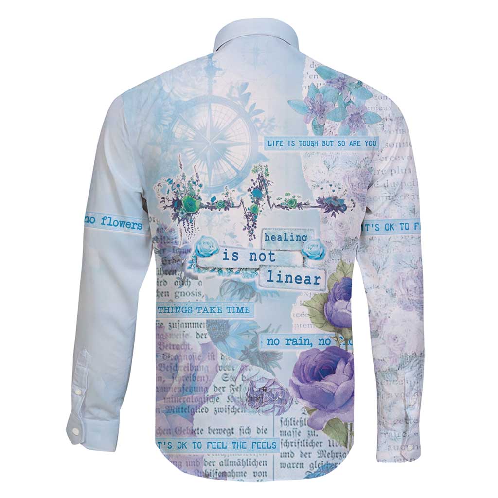 Mental Health Family Matching Off Shoulder Maxi Dress and Hawaiian Shirt Healing Is Not Linear - Wonder Print Shop