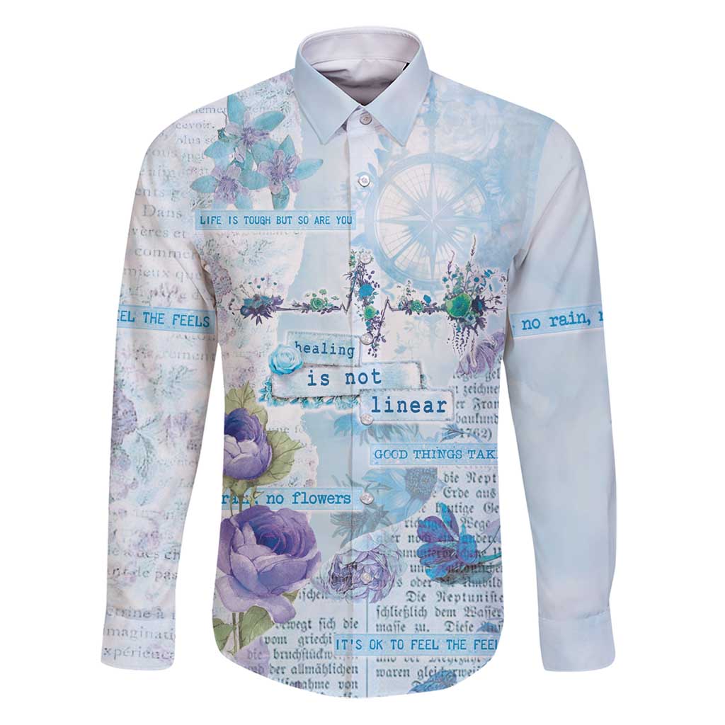 Mental Health Family Matching Puletasi and Hawaiian Shirt Healing Is Not Linear - Wonder Print Shop
