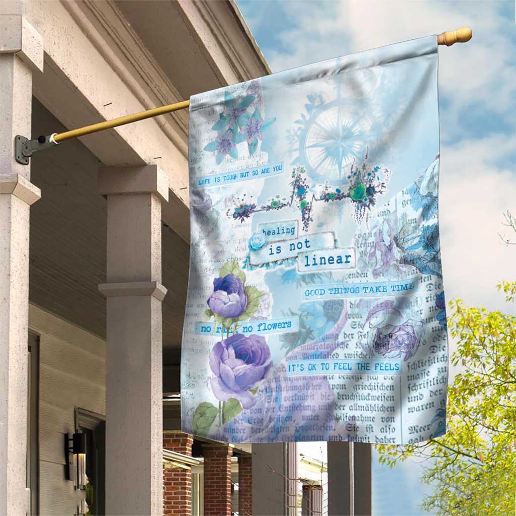 Mental Health Garden Flag Healing Is Not Linear - Wonder Print Shop