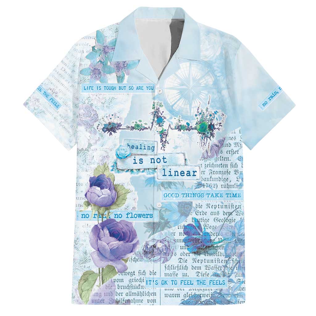 Mental Health Hawaiian Shirt Healing Is Not Linear - Wonder Print Shop