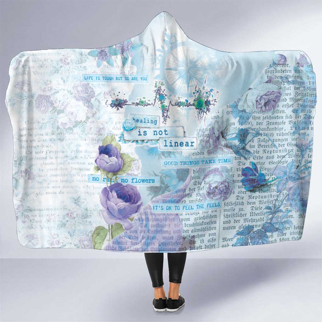 Mental Health Hooded Blanket Healing Is Not Linear - Wonder Print Shop