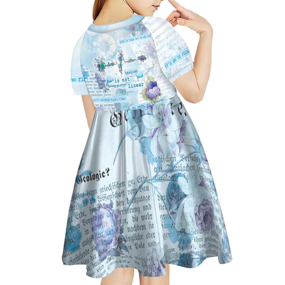 Mental Health Kid Short Sleeve Dress Healing Is Not Linear - Wonder Print Shop