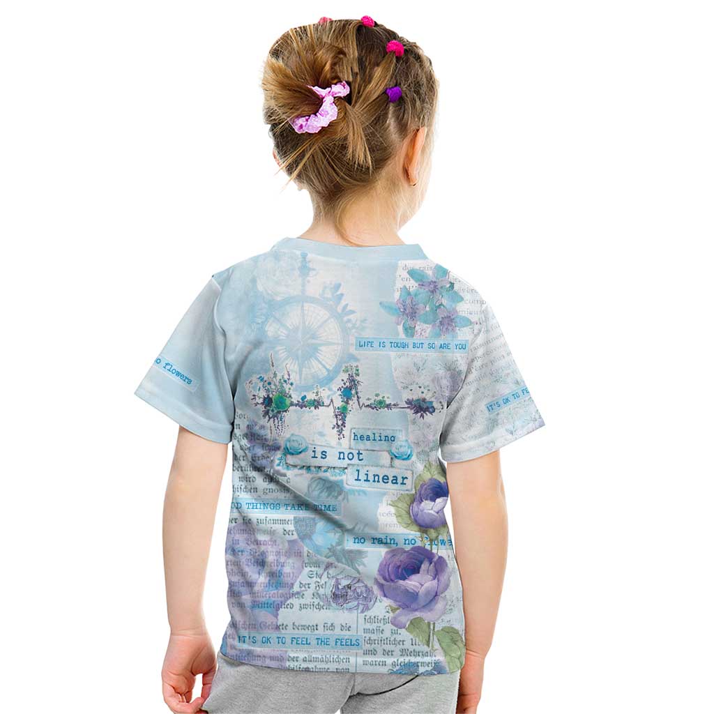 Mental Health Kid T Shirt Healing Is Not Linear - Wonder Print Shop