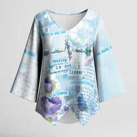Mental Health Kimono Sleeve Blouse Healing Is Not Linear - Wonder Print Shop