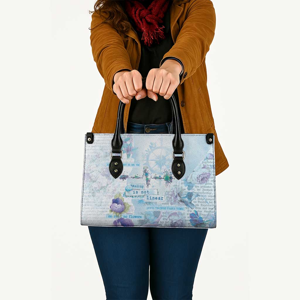 Mental Health Leather Bag Healing Is Not Linear - Wonder Print Shop