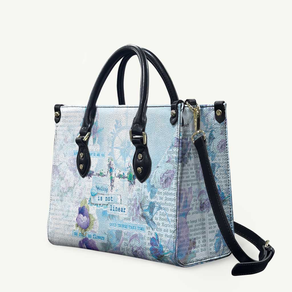 Mental Health Leather Bag Healing Is Not Linear - Wonder Print Shop