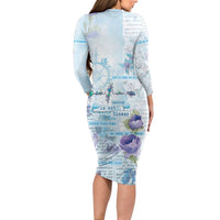 Mental Health Long Sleeve Bodycon Dress Healing Is Not Linear - Wonder Print Shop